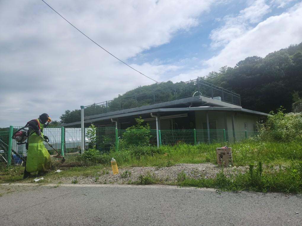 용천리 하늘용천발전소 예초 작업 전